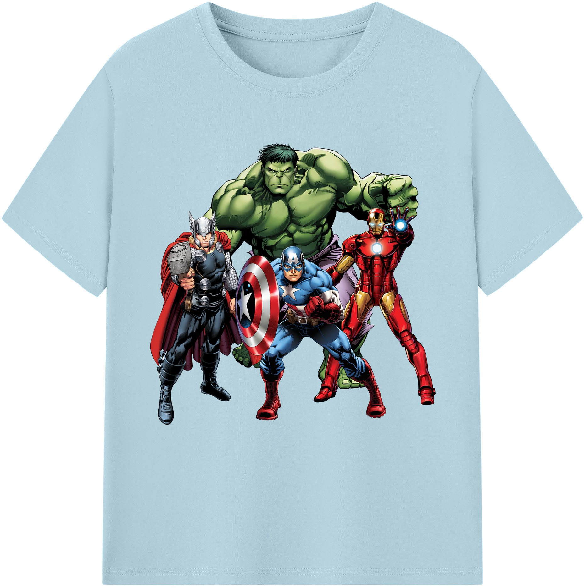 （画像用） アベンジャーズ The Avengers 綿100％半袖Tシャツ（フロントプリント）